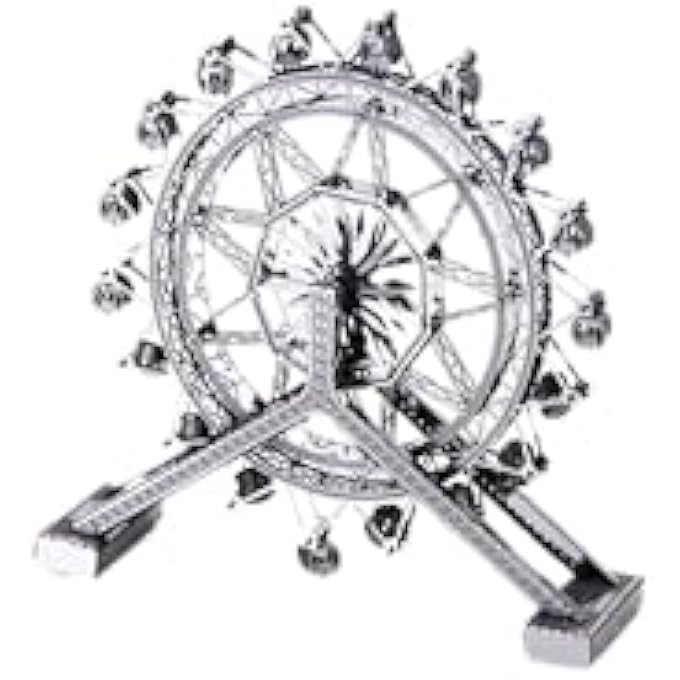 METAL WHEEL PUZZLE 3D MODEL WHEEL MODEL FOR BUILDING AMUSEMENT PARK 3D METAL PUZZLE ARCHITECTURE 3D METAL PUZZLE FOR ADULTS 9 X 9 X 2 CM - Image 1